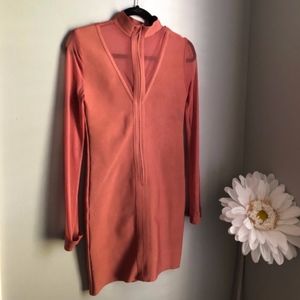 Bandage Mesh Sleeve Dress